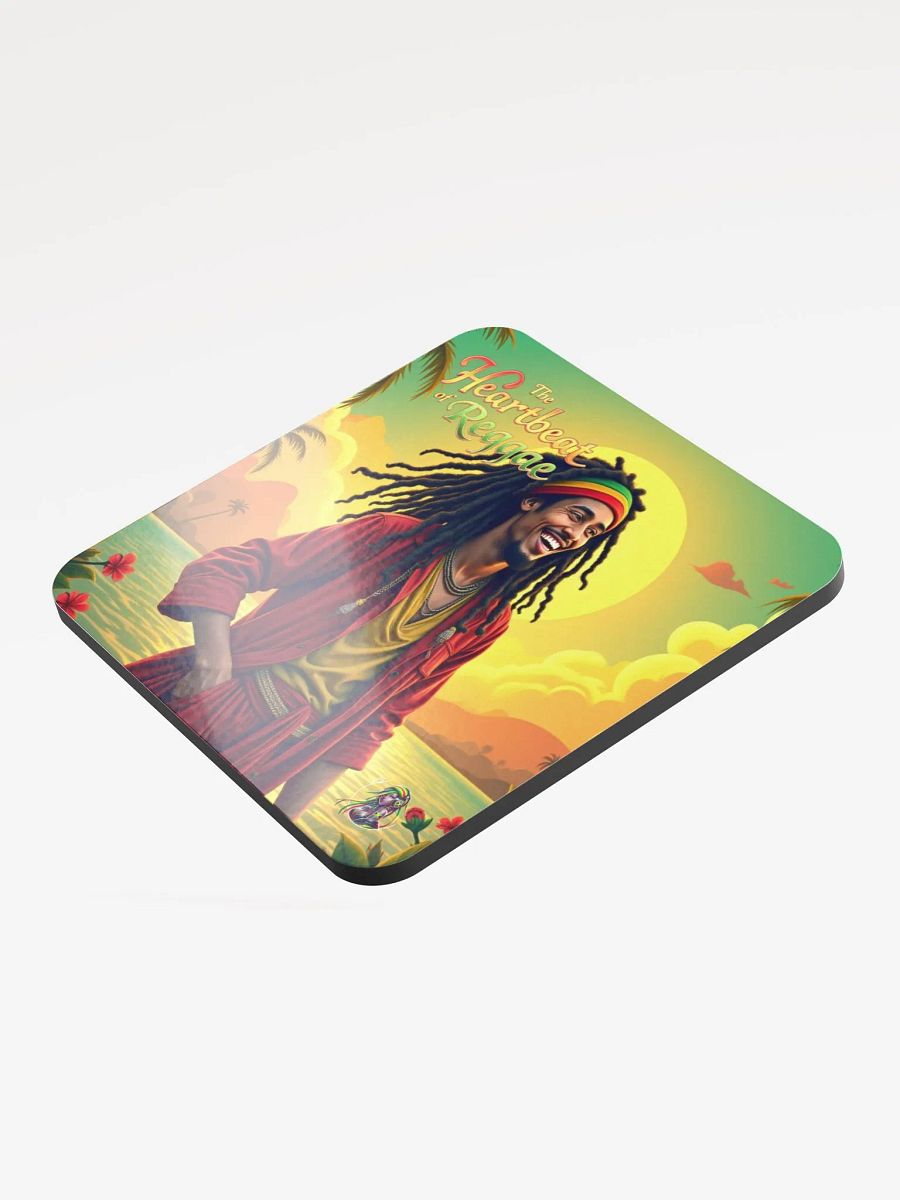 ☕ The Heartbeat of Reggae: Glossed Cork Coaster Set product image (3)