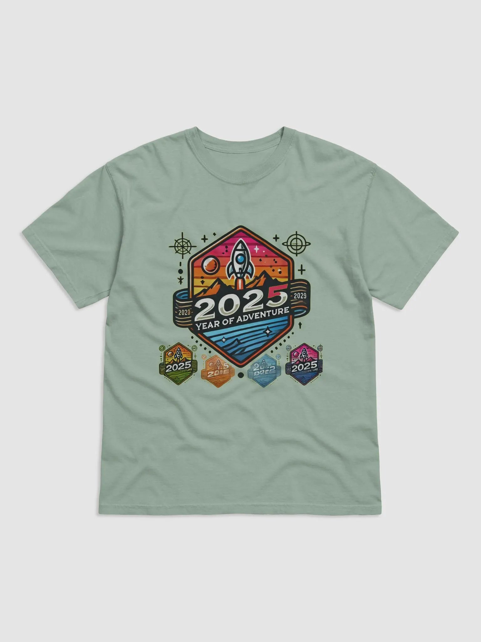 2025 Year of Adventure Illustrated Badge T-Shirt product image (49)
