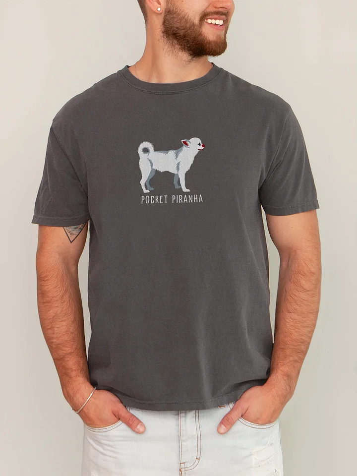Pocket Piranha T-Shirt(Embroidered) of a Chihuahua(White) product image (2)