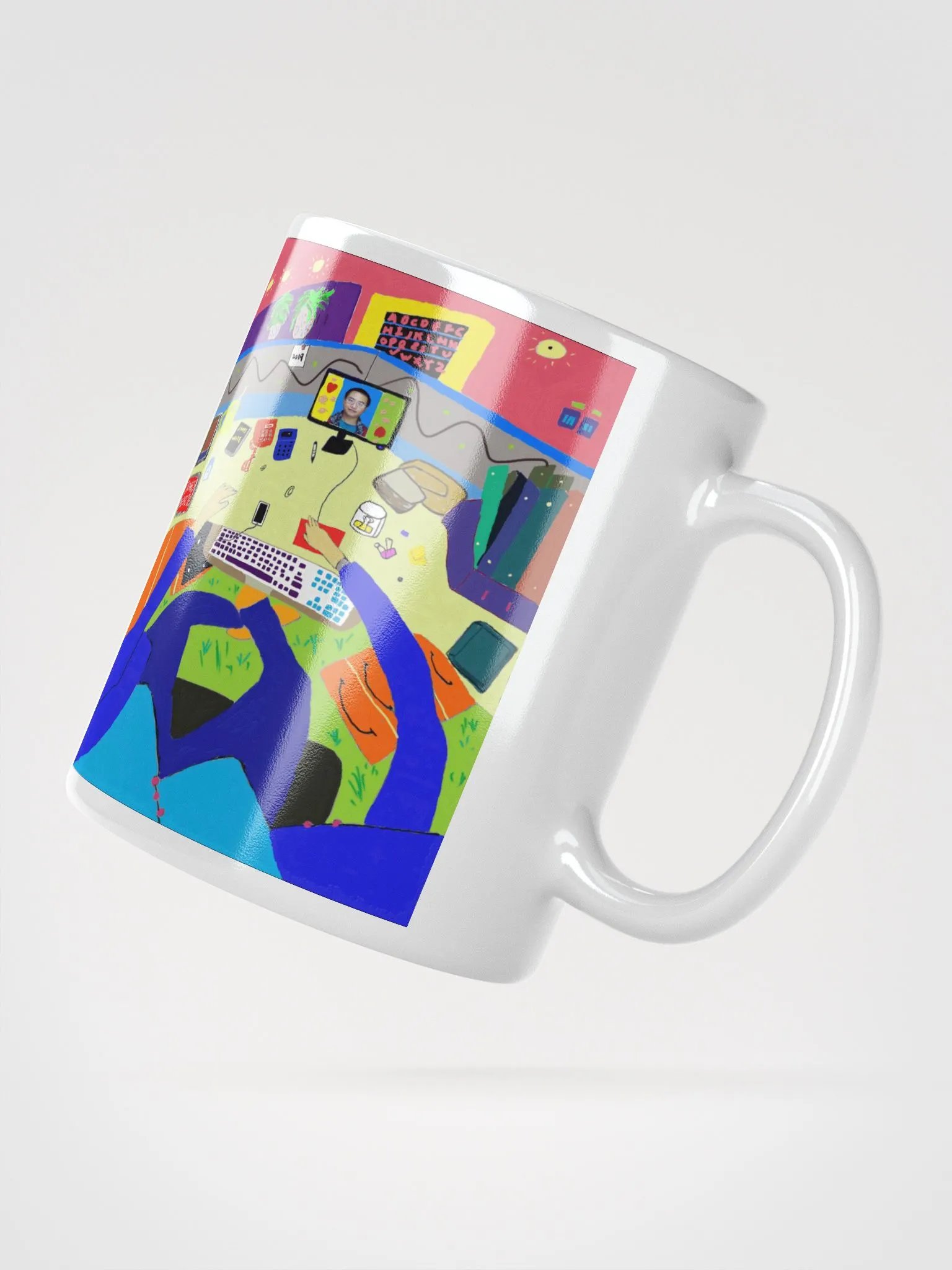 White Glossy Mug: office product image (3)