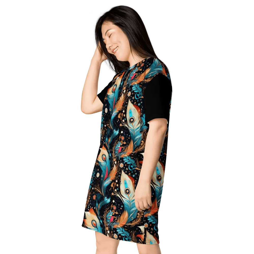 Ethereal Feathers T-Shirt Dress product image (11)