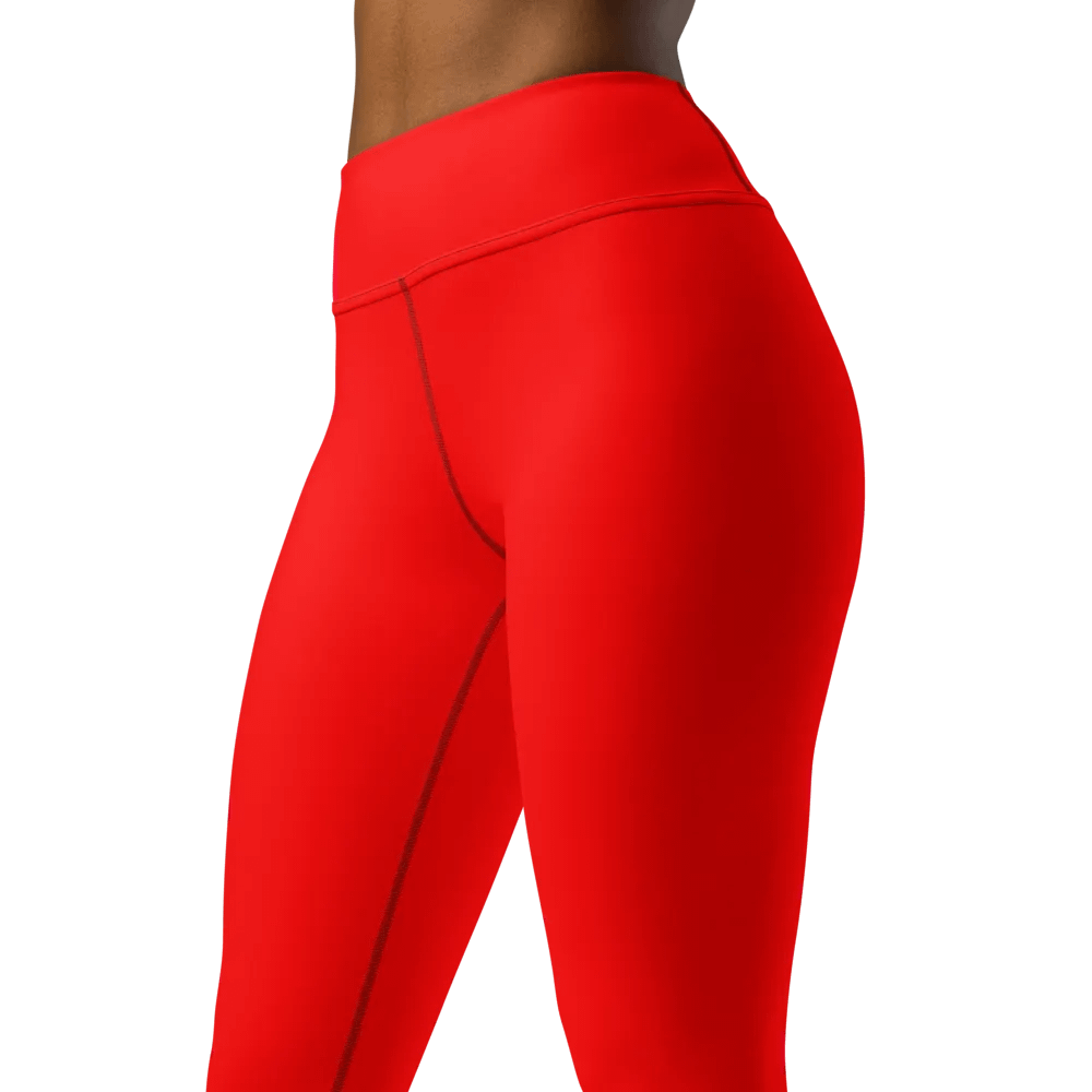Plain Color Red Yoga Leggings product image (3)