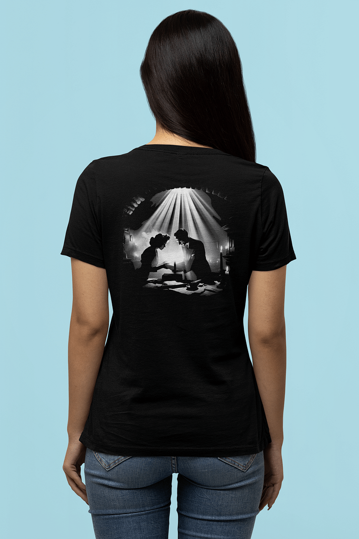 Sacred Noir: Whispered Vows in Light and Shadow (Womens Tee) product image (2)