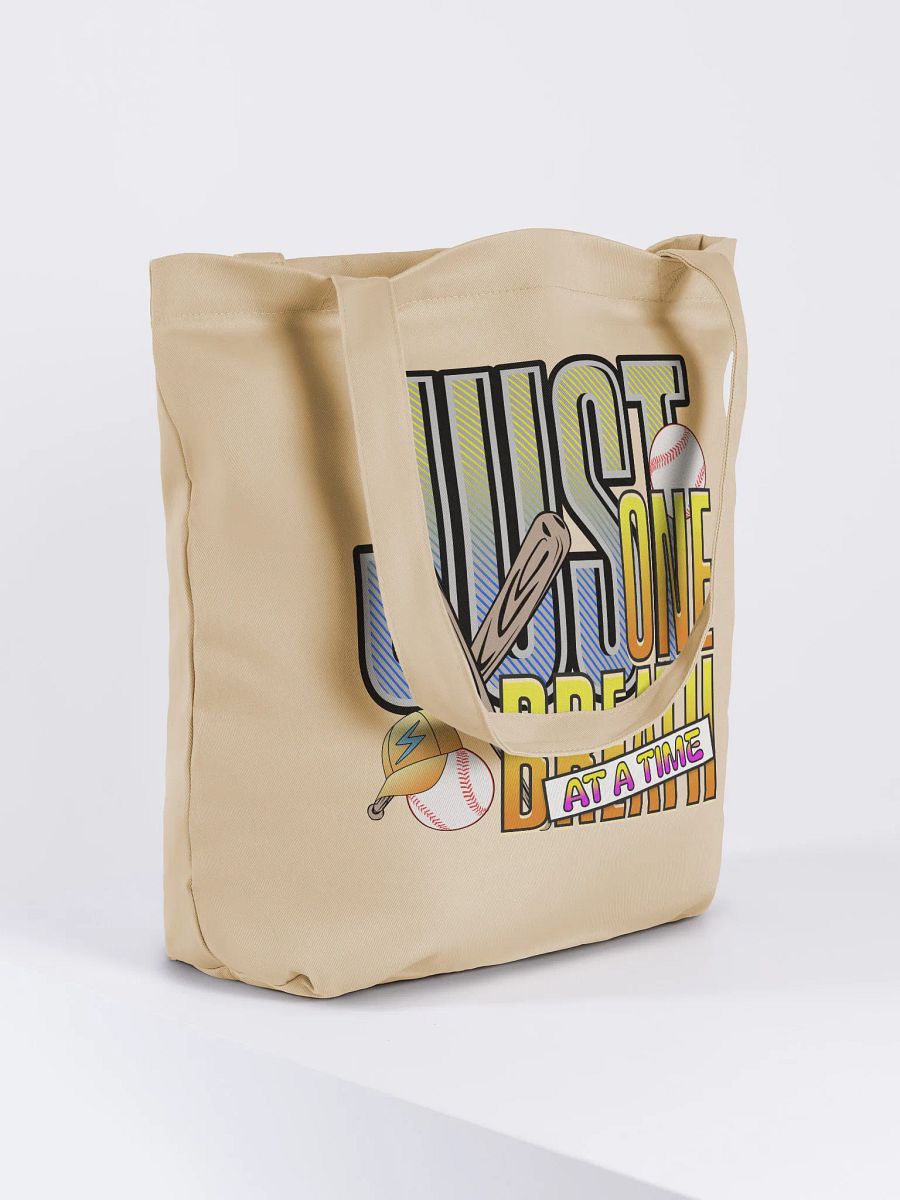 Just One Breath At A Time Baseball Motivation Tote Bag product image (4)