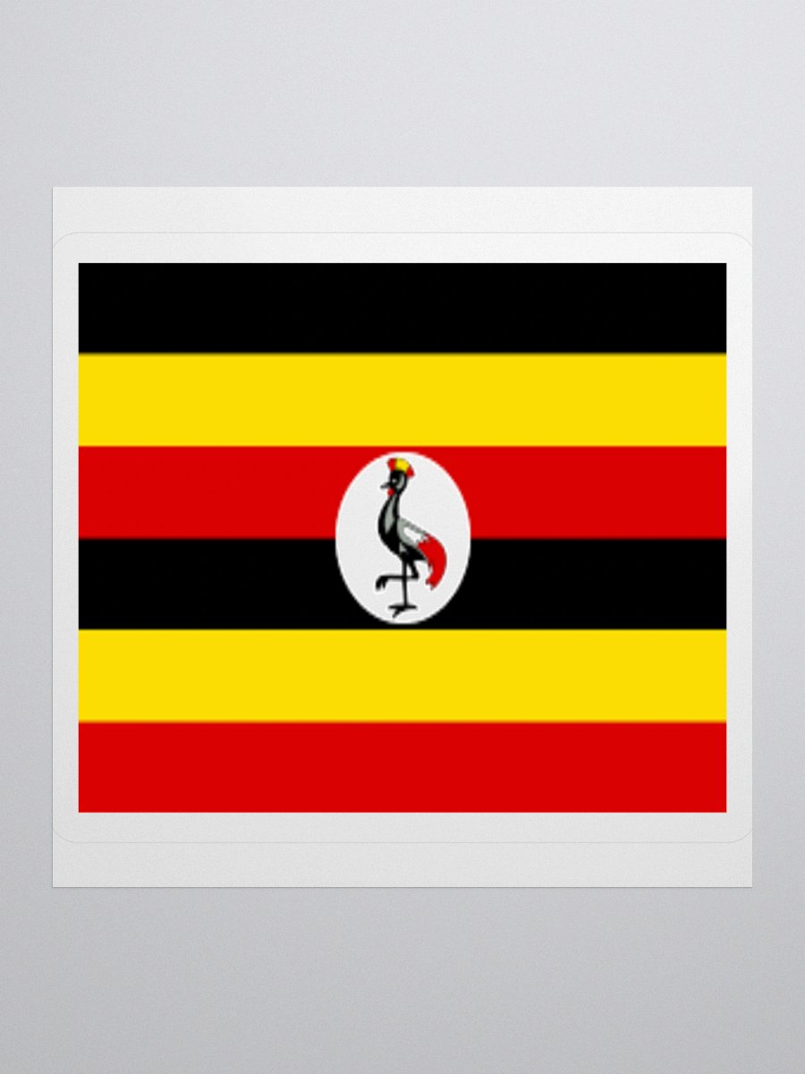 Uganda Flag Sticker | Crowned Crane Design | Durable Vinyl | 3 Sizes product image (3)