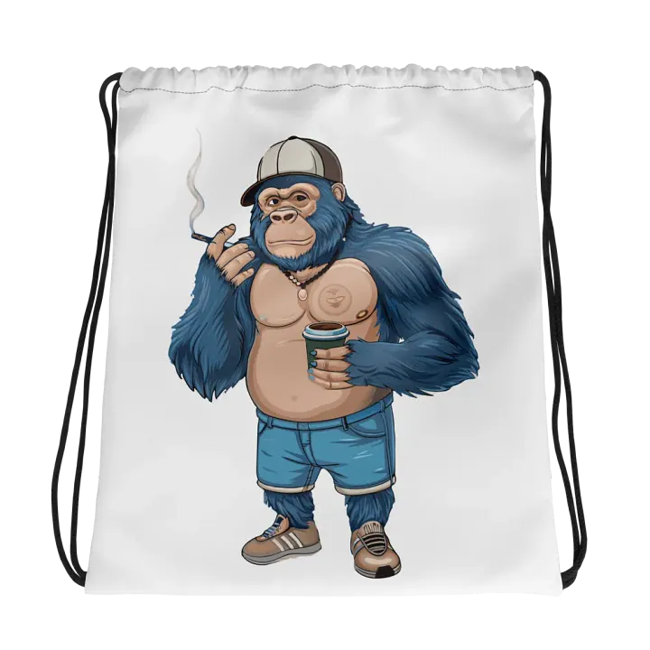 Blue Gorilla Drawstring Bag product image (1)