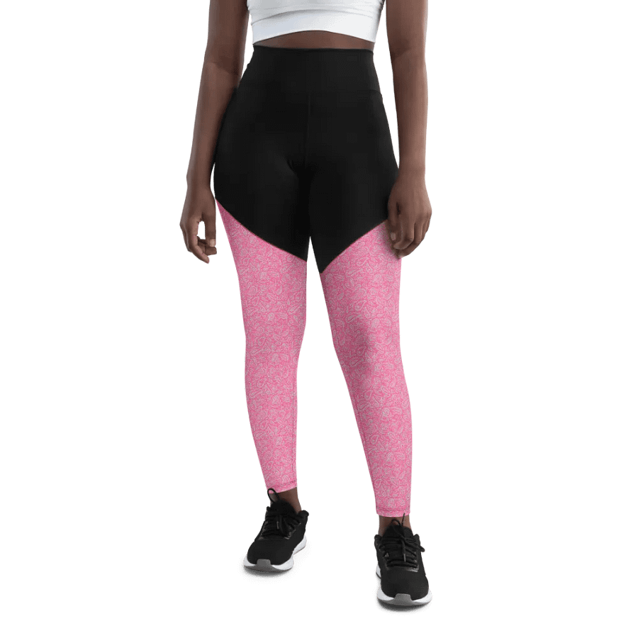 Pink All-Over Print Sports Leggings product image (11)