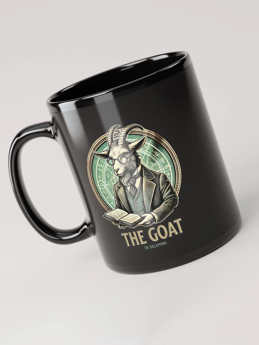 Dr. Dillamond "The GOAT" Broadway Mug – Black Glossy Ceramic Coffee Cup product image (3)