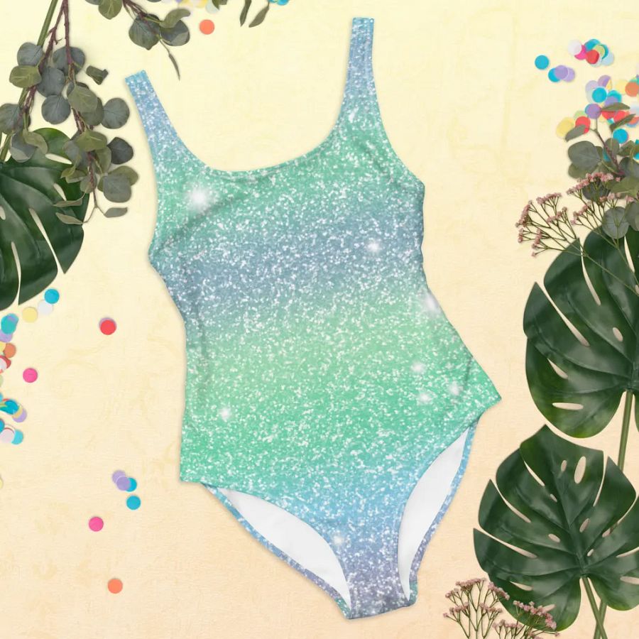 Glitter Unicorn Texture Design One Piece Swimsuit (8) product image (9)