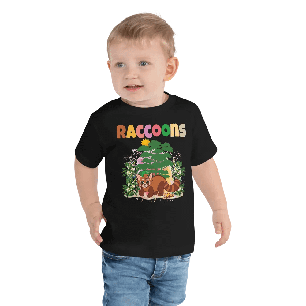 Raccoon Colorful Funny Cute Bella +Canvas Toddler T-Shirt – Funny Shirt, Best Gift for Kids product image (6)