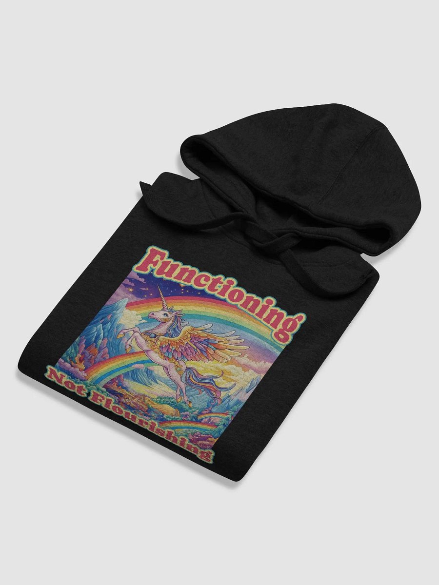 Functioning Not Flourishing Unisex Premium Hoodie – Unicorn & Rainbow Edition product image (27)