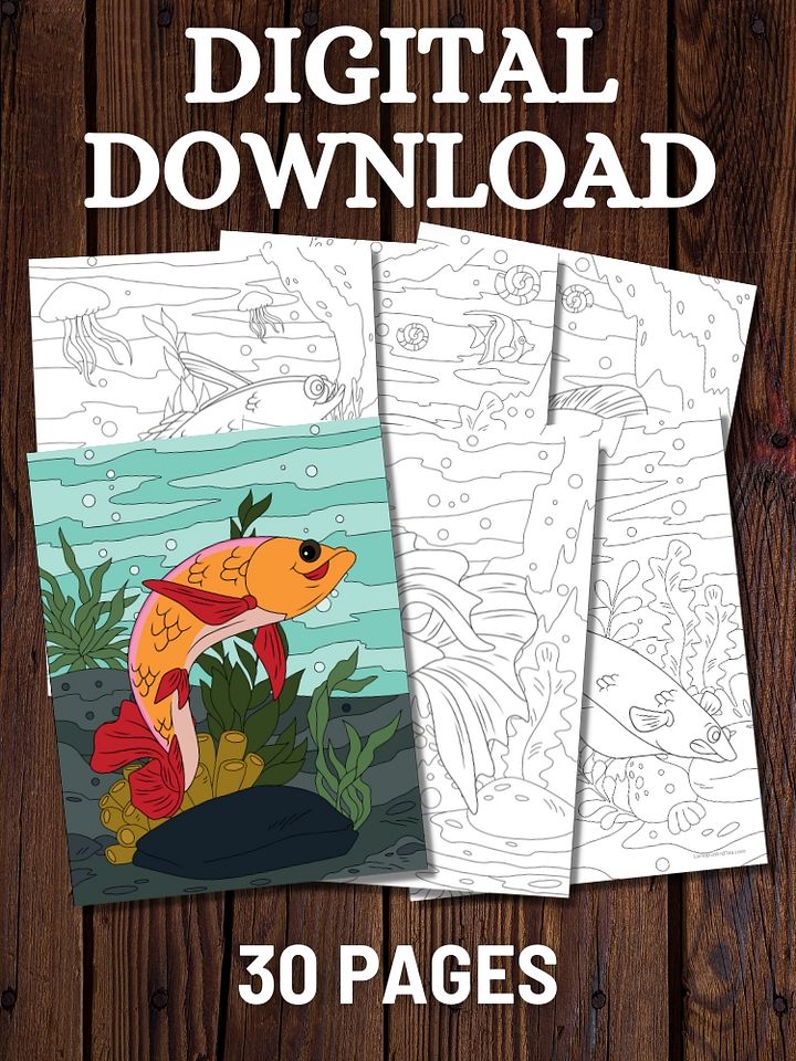 Tropical Fish Printable Coloring Pages product image (1)