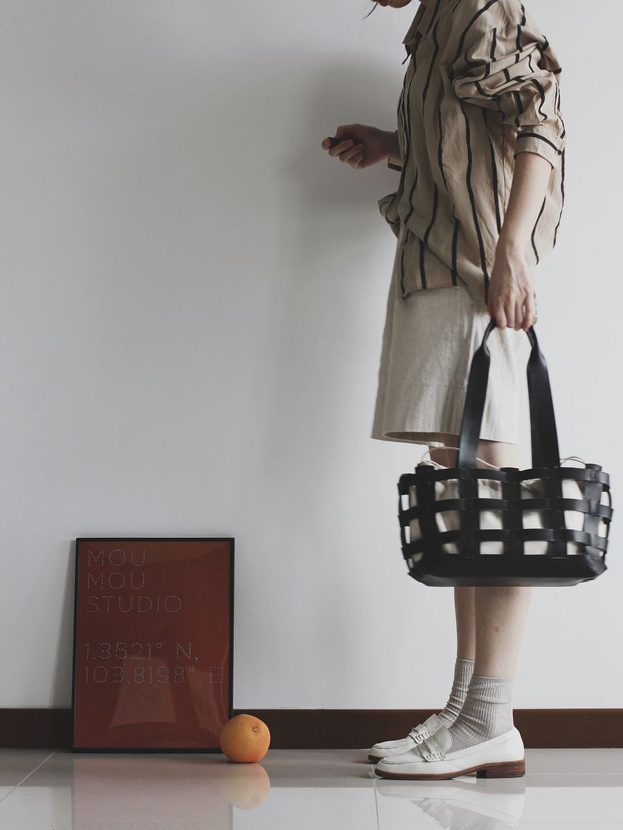 Vegetable Tanned Leather Caged Tote Bag - Large product image (4)
