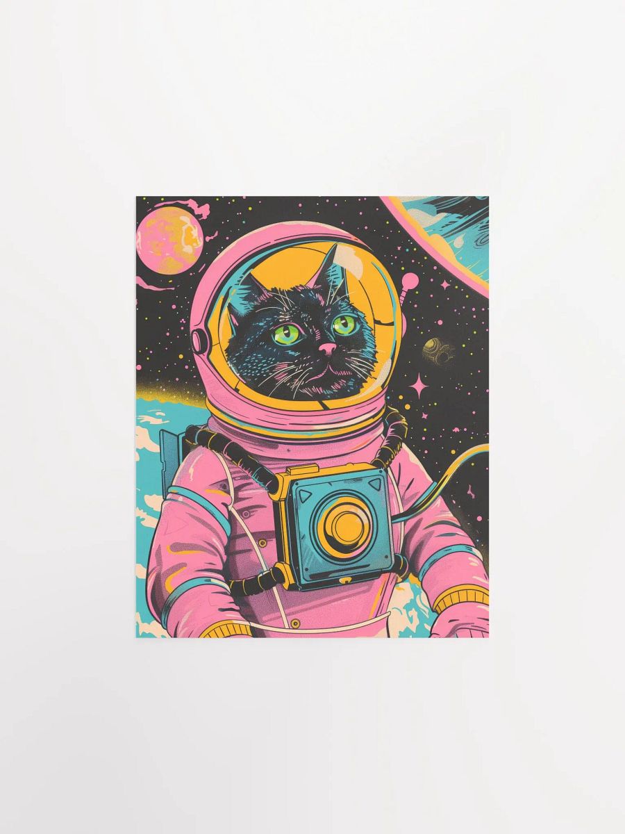 Astronaut Cat in Space Retro Wall Art Print product image (30)