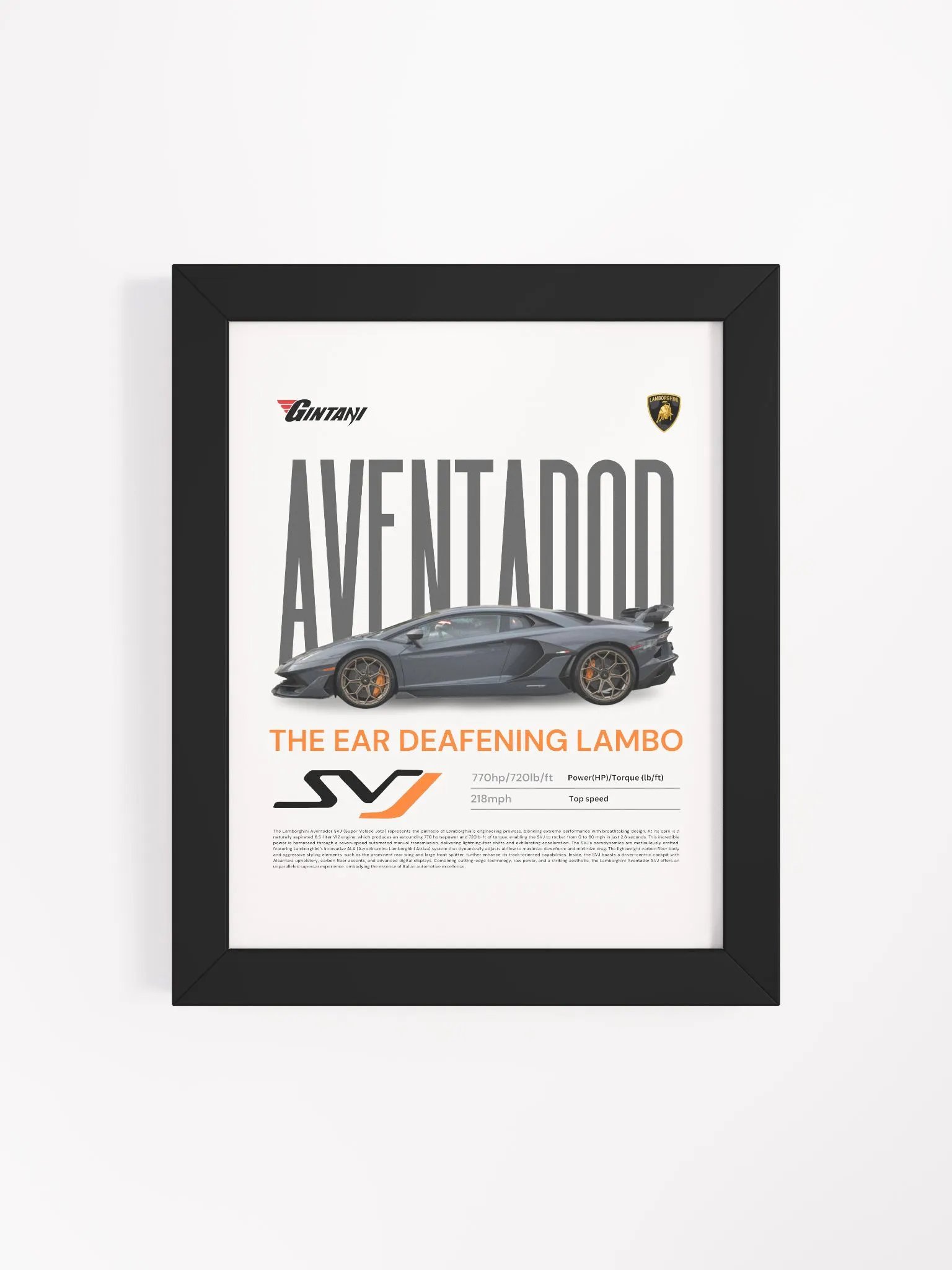 LAMBORGHINI AVENTADOR SVJ FRAMED POSTER product image (4)