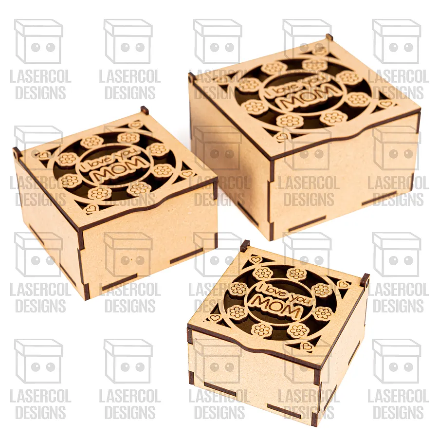Mother's Day Gift Boxes (3 Sizes, 6 Styles) - Laser Cut Files product image (6)