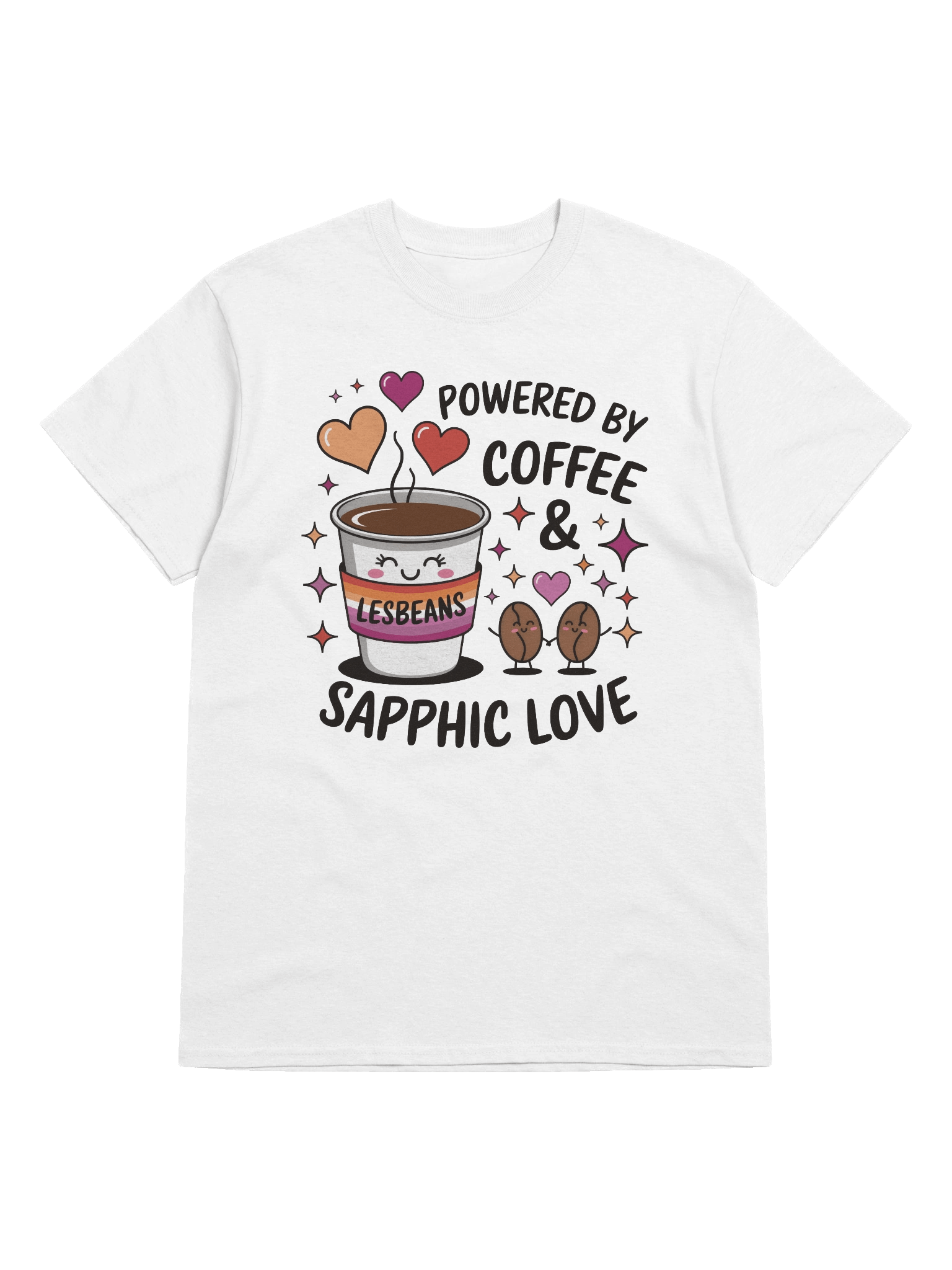 Lesbeans Sapphic Coffee Unisex Heavyweight Graphic T-shirt product image (5)