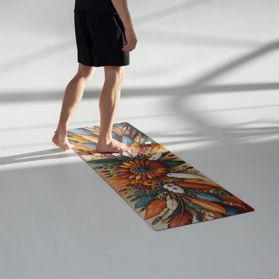 Boho Feathers Yoga Mat product image (5)