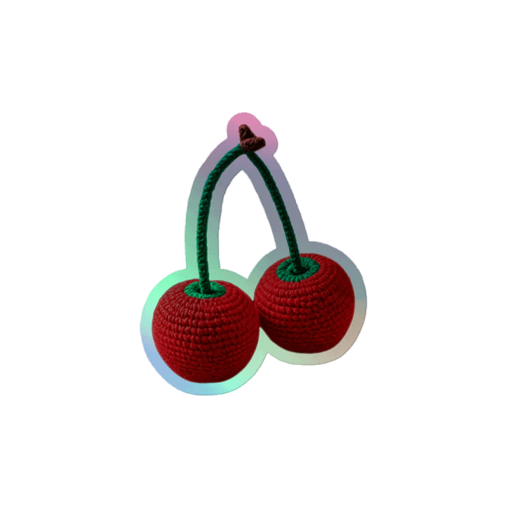 CozyAvocado Kiss-Cut Holographic Sticker Sheet Cherries #1 product image (2)