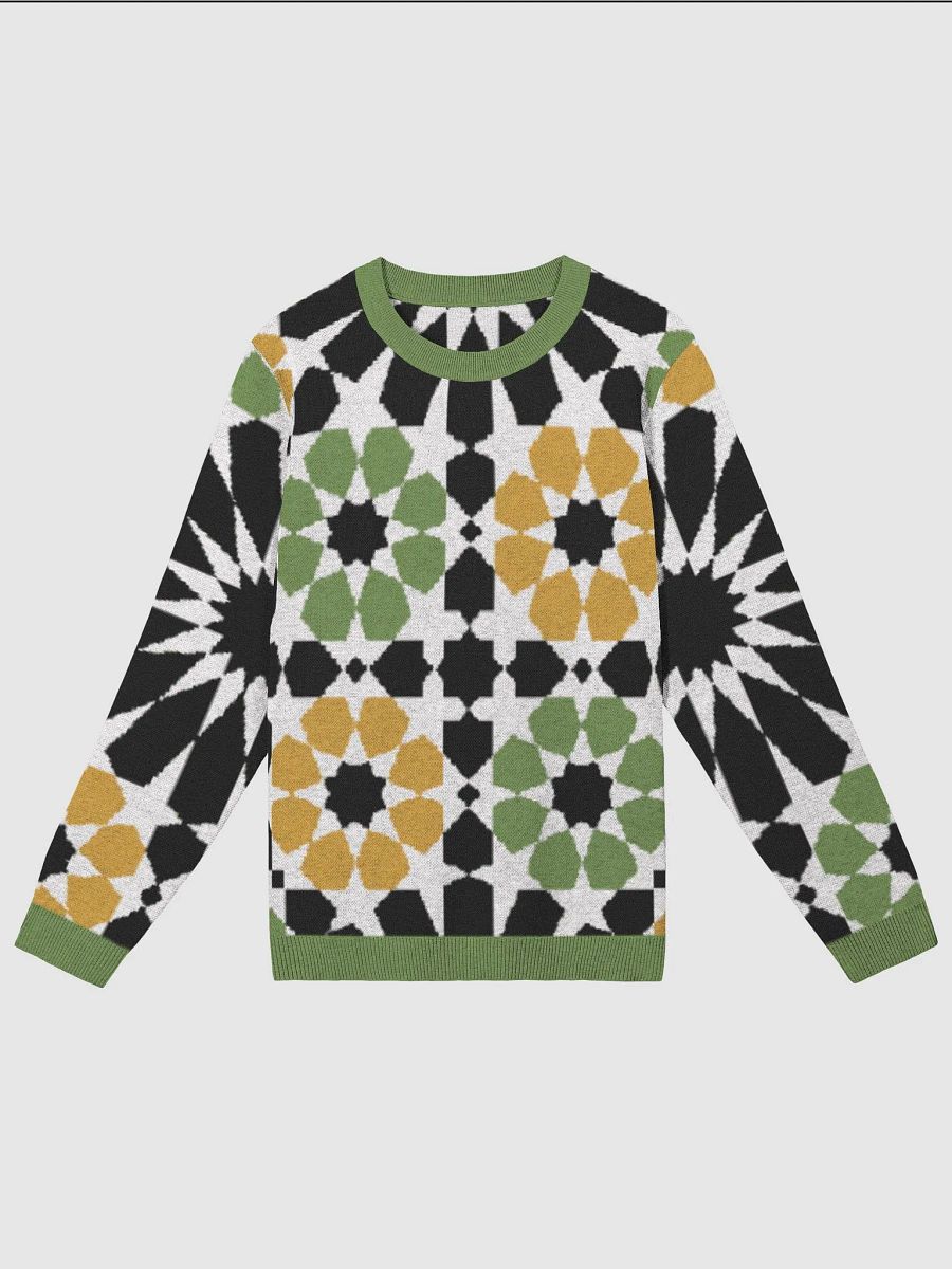 White Green Alhambra Mosaic Tile Knitted Classic Sweater product image (1)