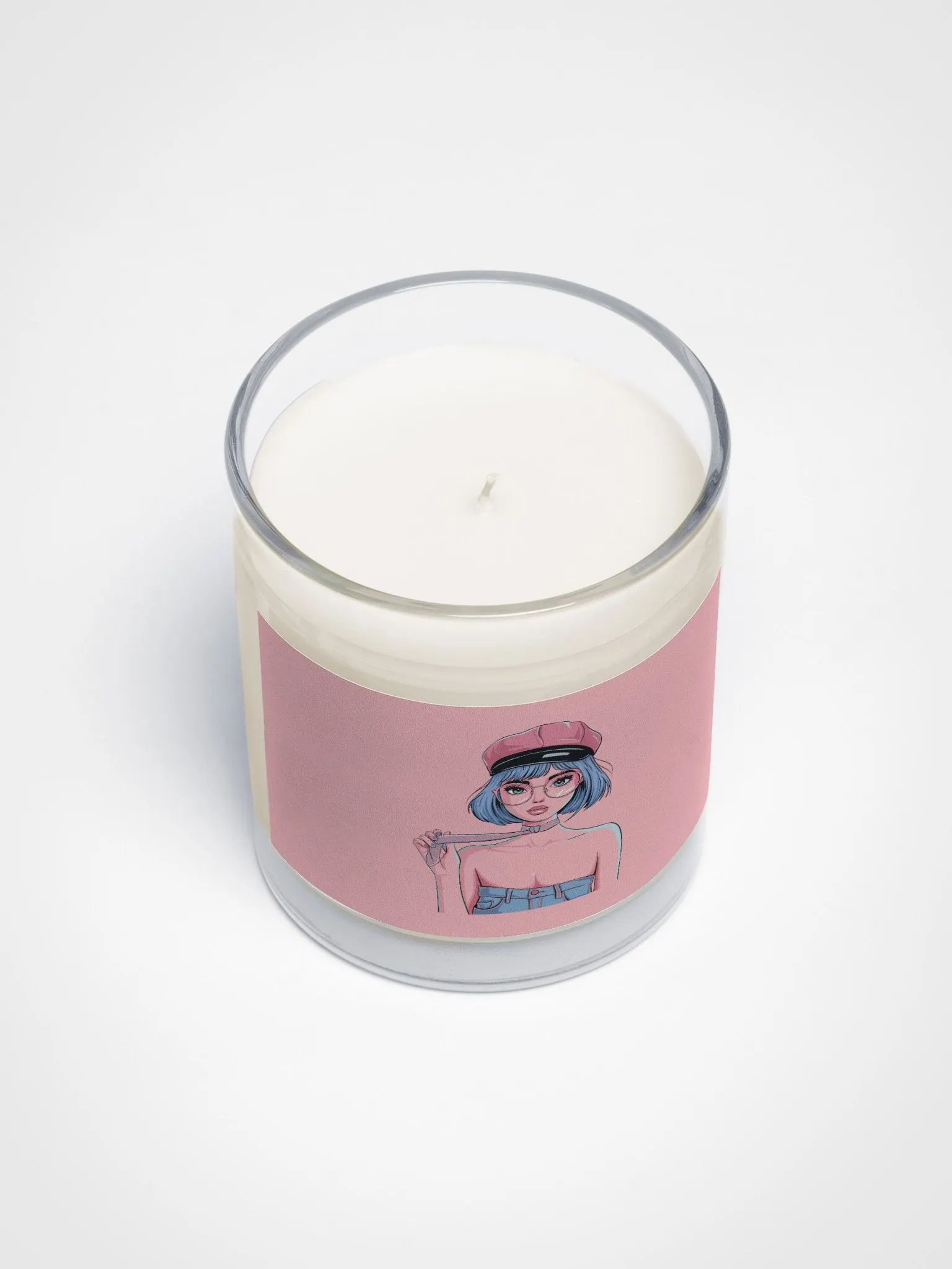 Whimsical Blue Hair & Beret Soy Wax Candle product image (3)