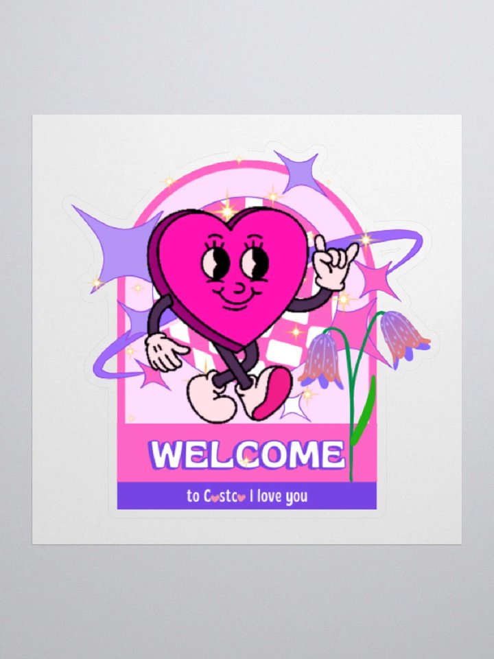 Welcome to C*stc* I Love You! Psychedelic Heart Kiss Cut Stickers product image (1)