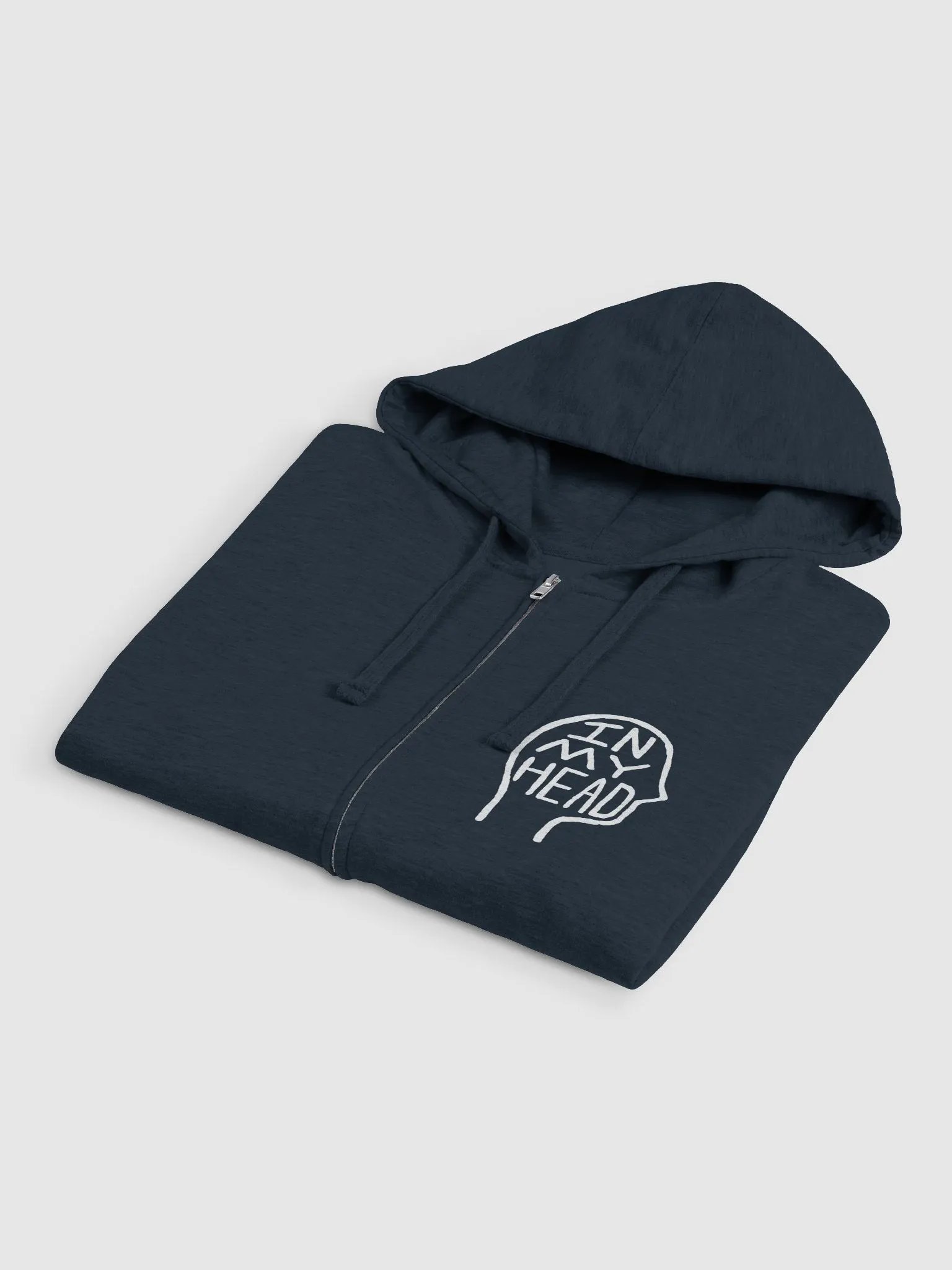 In My Head (front+back, white design) zip-up hoodie product image (3)