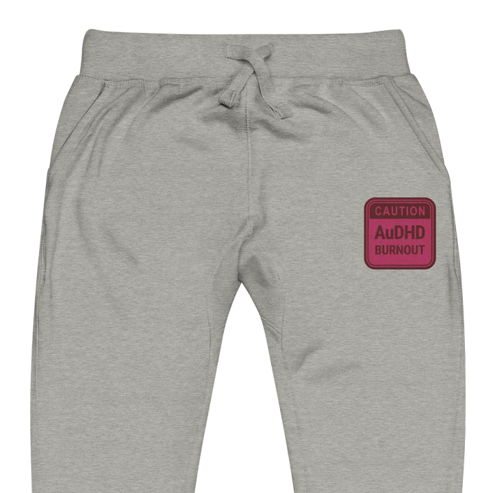 CAUTION: AuDHD BURNOUT (rose design) embroidered unisex joggers product image (1)