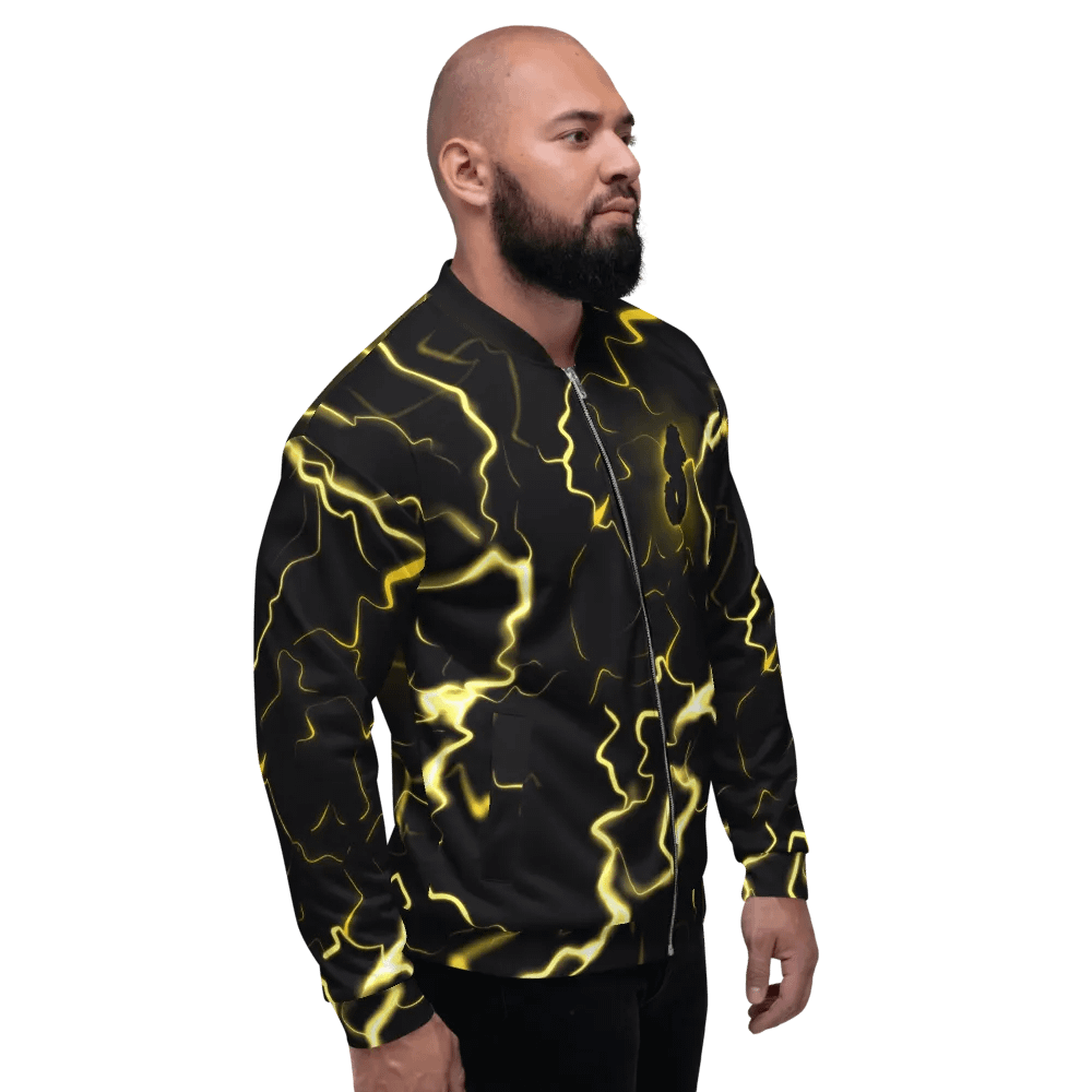 Swift Spark: Lightning Hero All-over print bomber jacket product image (4)
