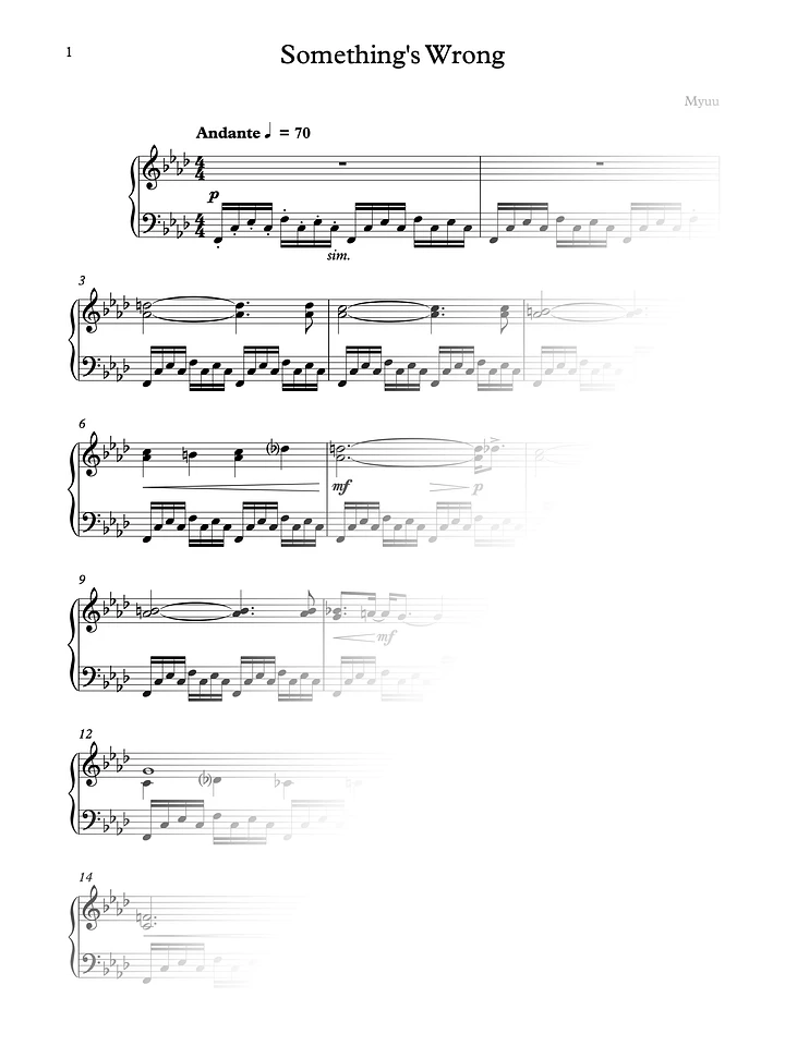 Sheet Music - Something's Wrong product image (1)