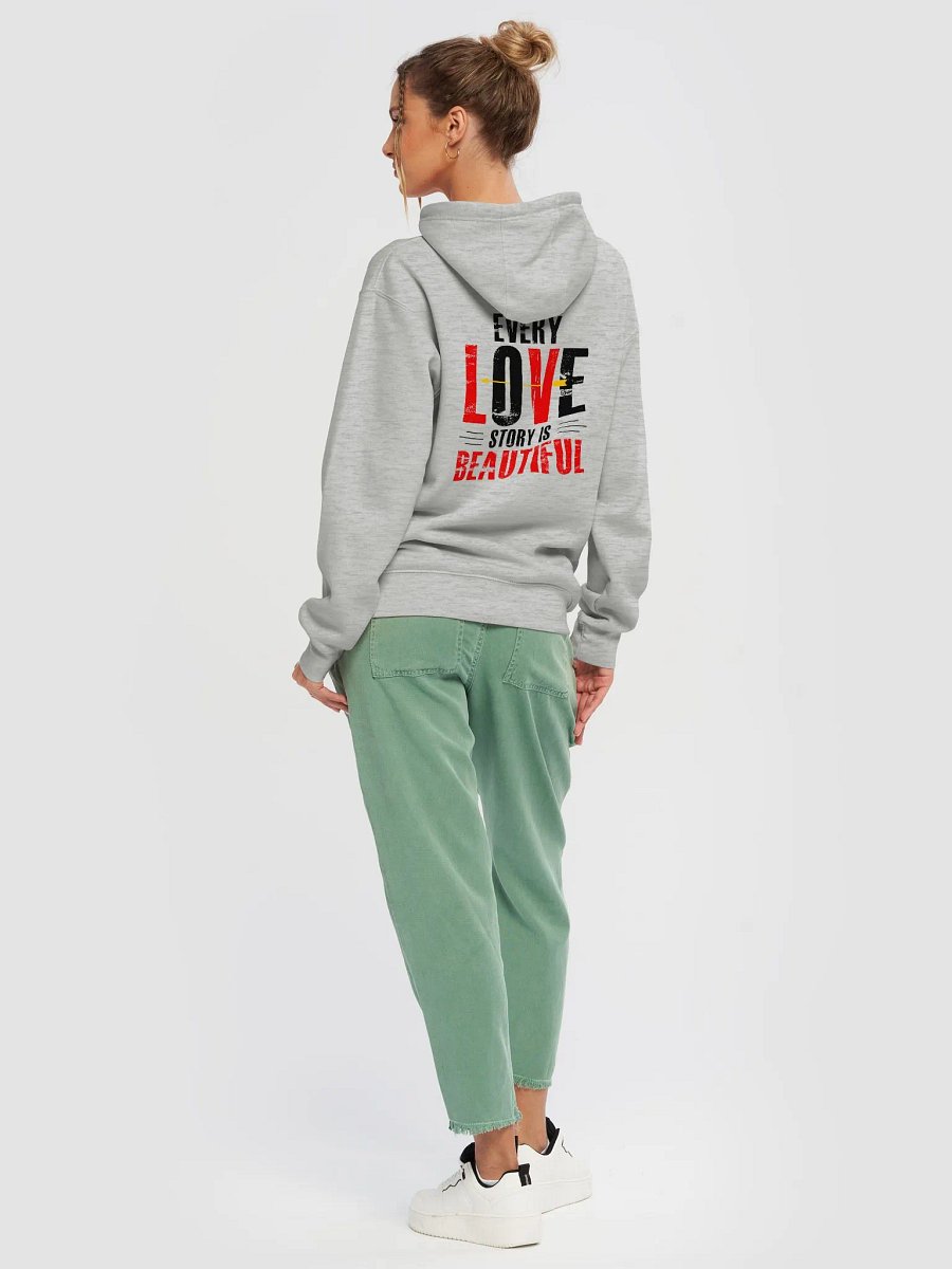 Every Love Story is Beautiful Hoodie (Back Only, Black Text) product image (7)