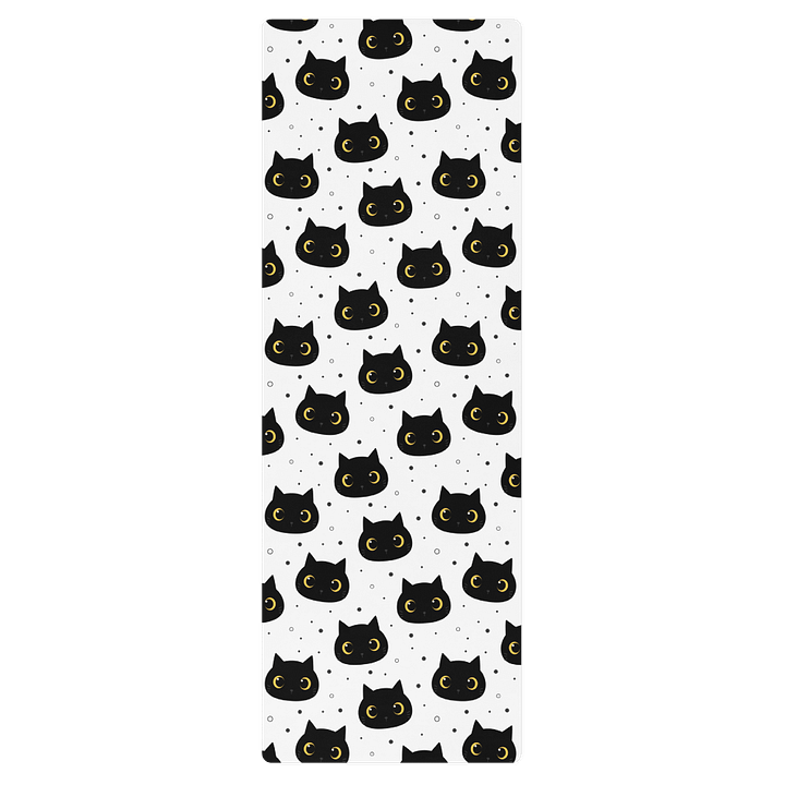 Cute Black Cat Face Yoga Mat product image (1)