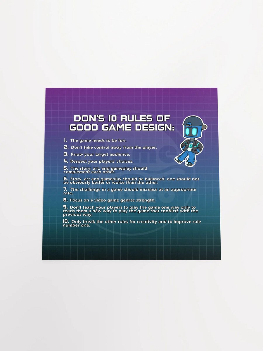Don's 10 Rules of Good Game Design Poster product image (4)
