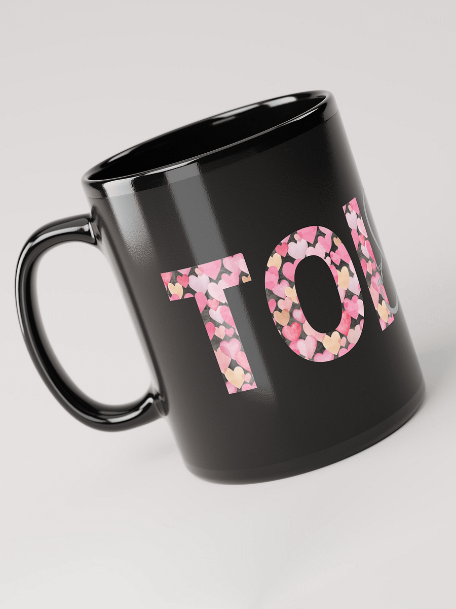Mug Noir Toi et Moi - Décor Coeurs roses et bleus - Cadeau couple product image (3)