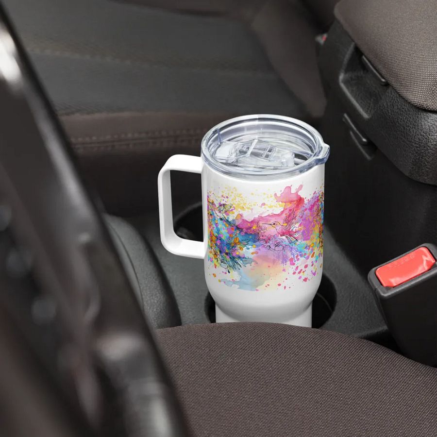 watercolor hummingbird design travel mug for arty moms daughters friends product image (8)