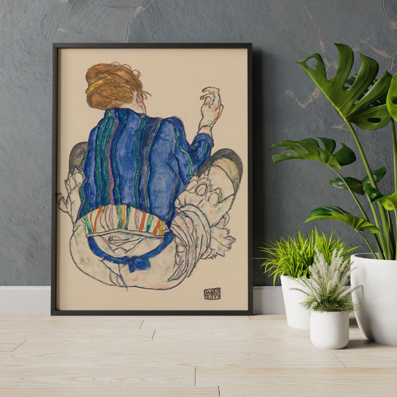Seated Woman, Back View (1917) by Egon Schiele product image (18)