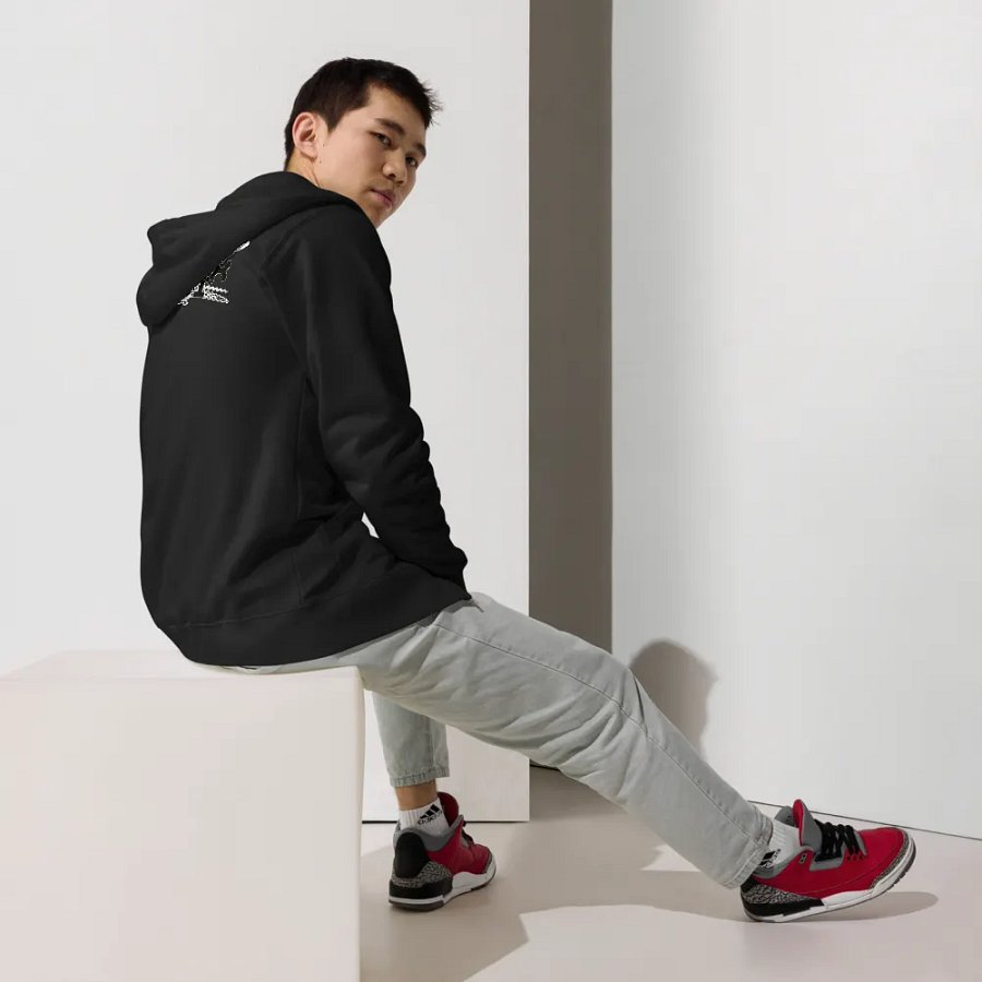 Fleece Zip Up Hoodie - Embroidered - Black HApex Gear Black Logo product image (10)