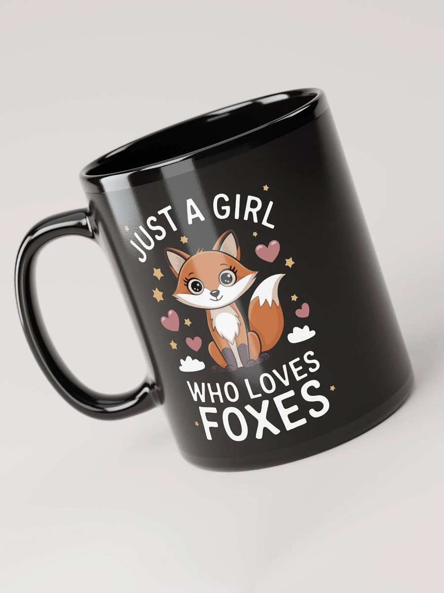 Just a Girl Who Loves Foxes Black Glossy Mug product image (3)