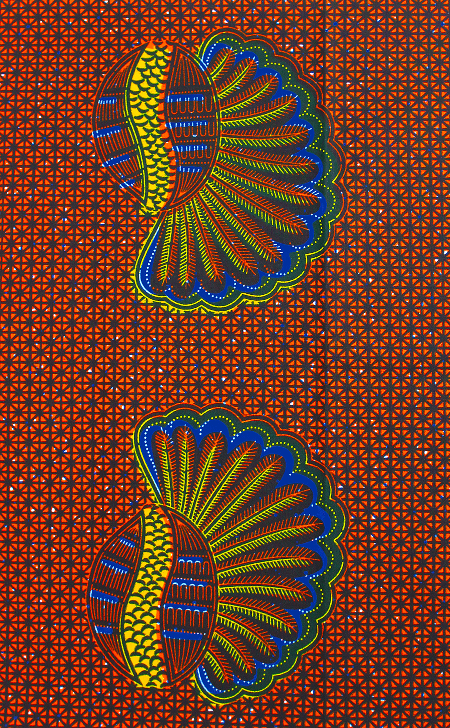 Scampolo Tessuto Wax Print - Design Conchiglie - 44 cm x 115 cm - cod. 531/B product image (1)
