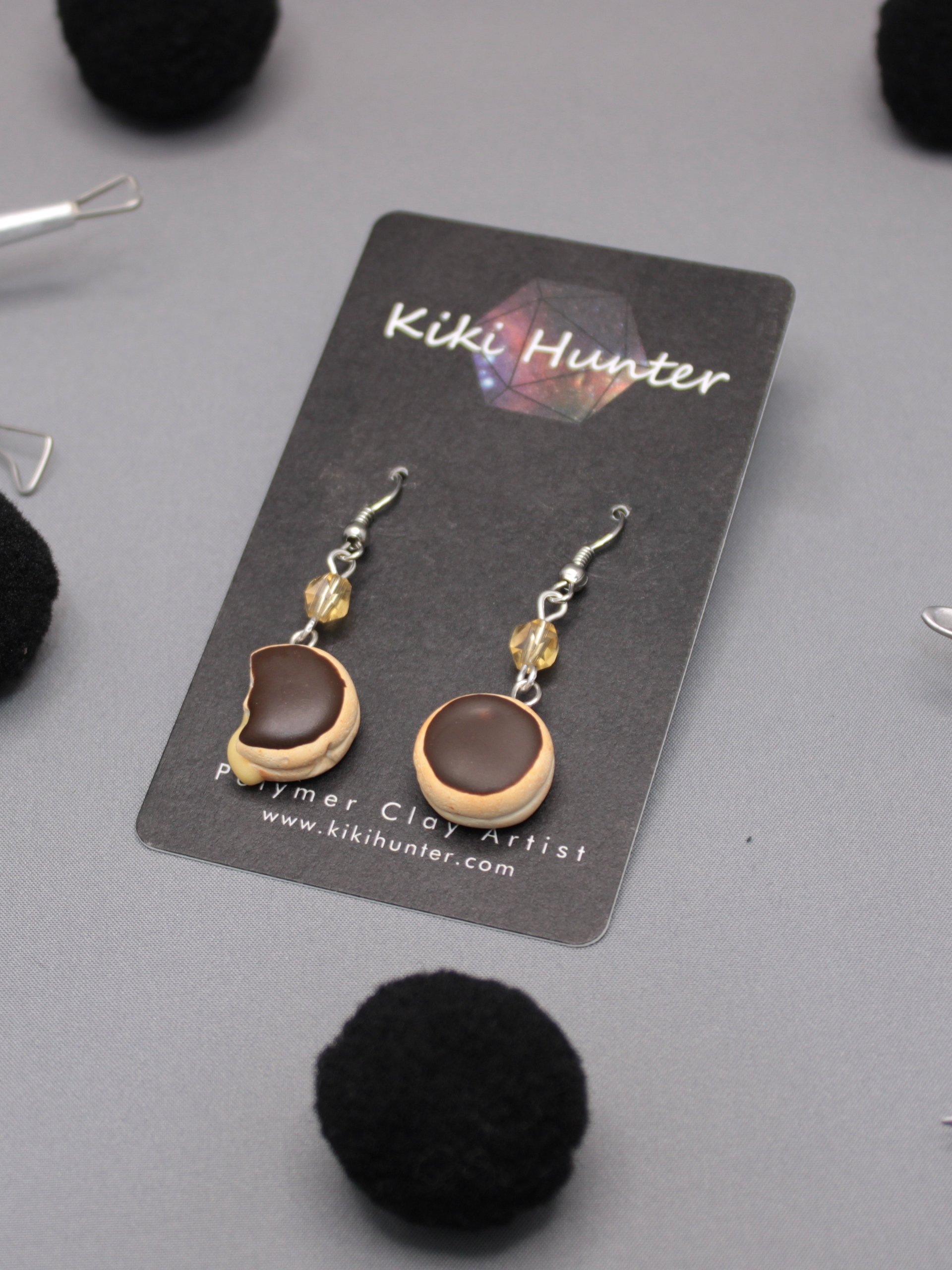 Boston Cream Donut Earrings product image (1)