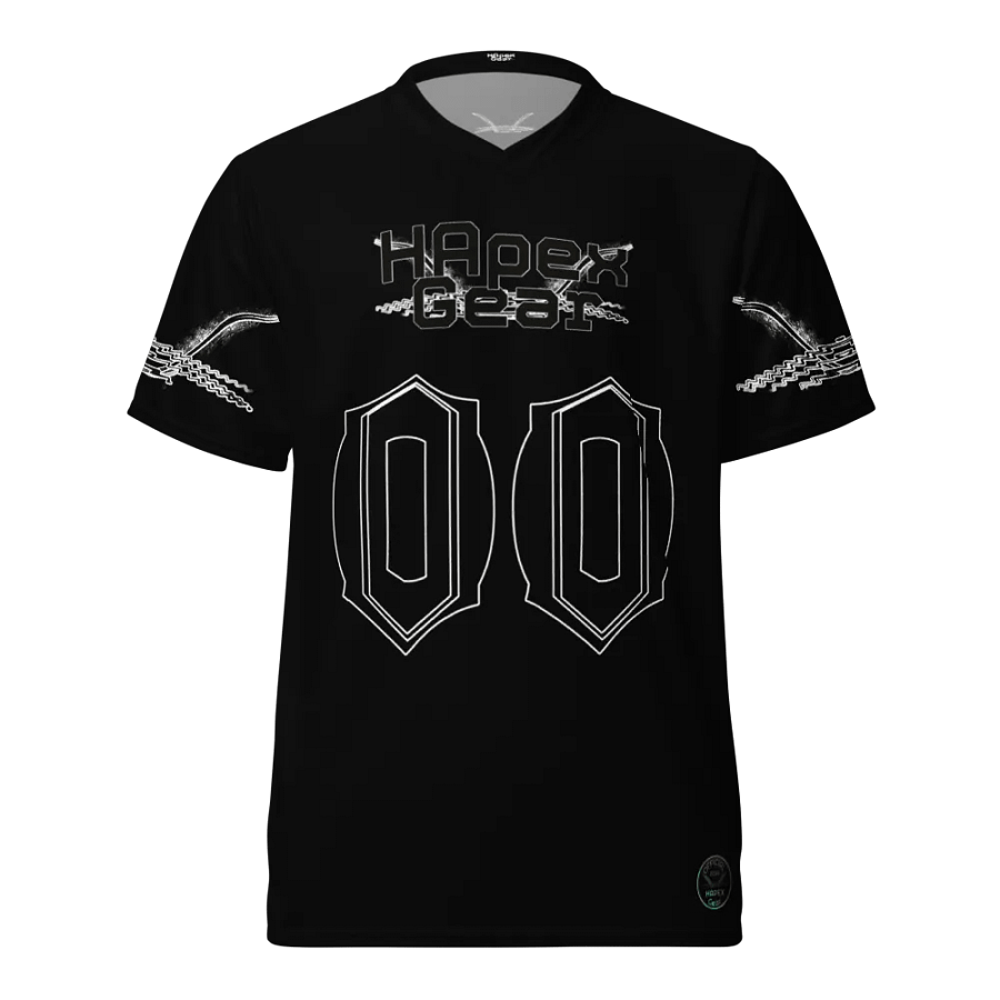 Recycled Unisex Sports Jersey - Black - Mr I'm Not Important - Black HApex Gear Black Logo product image (3)