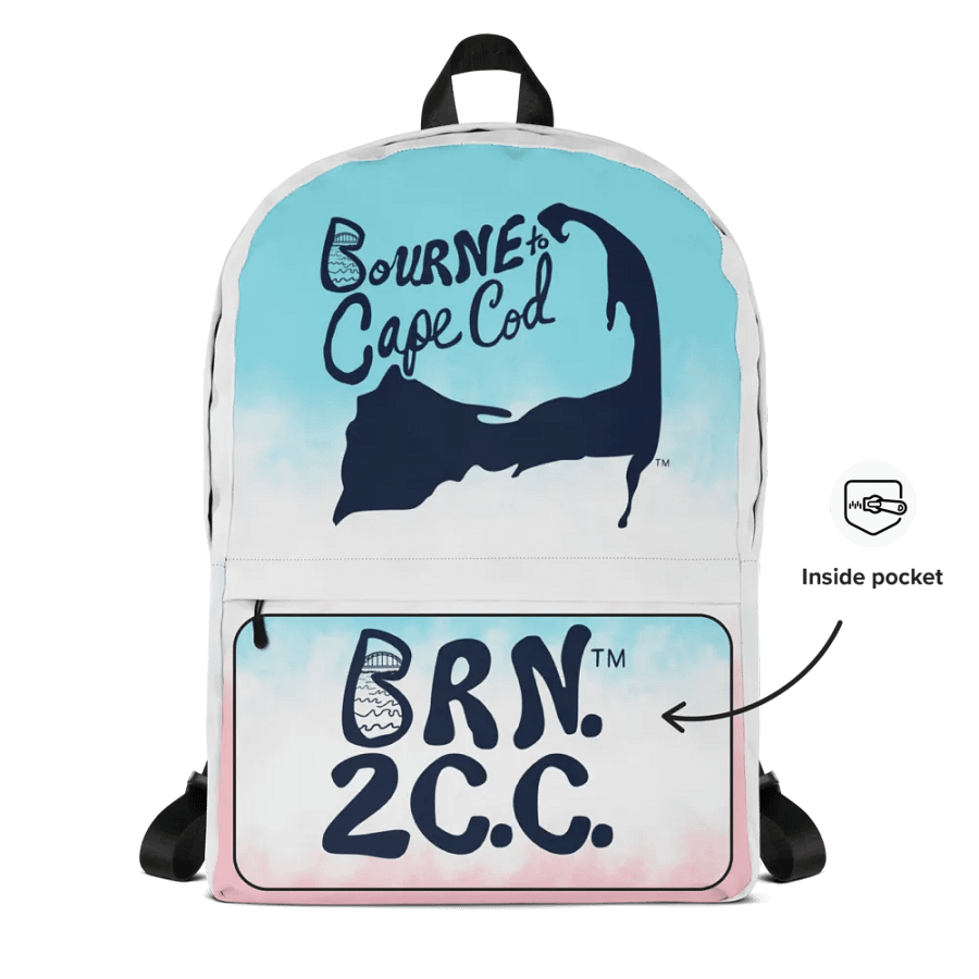 🌊 BOURNE to Backpack – Coastal Cool with BRN.2C.C.™ Vibes 🎒| Navy Logos | Patriotic Pastels product image (5)