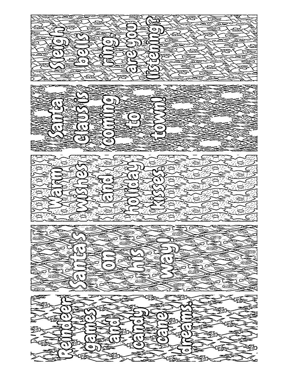 Color Your Own Christmas Lineart Bookmarks-Full Sheets in 2x6" and 2x8" product image (4)