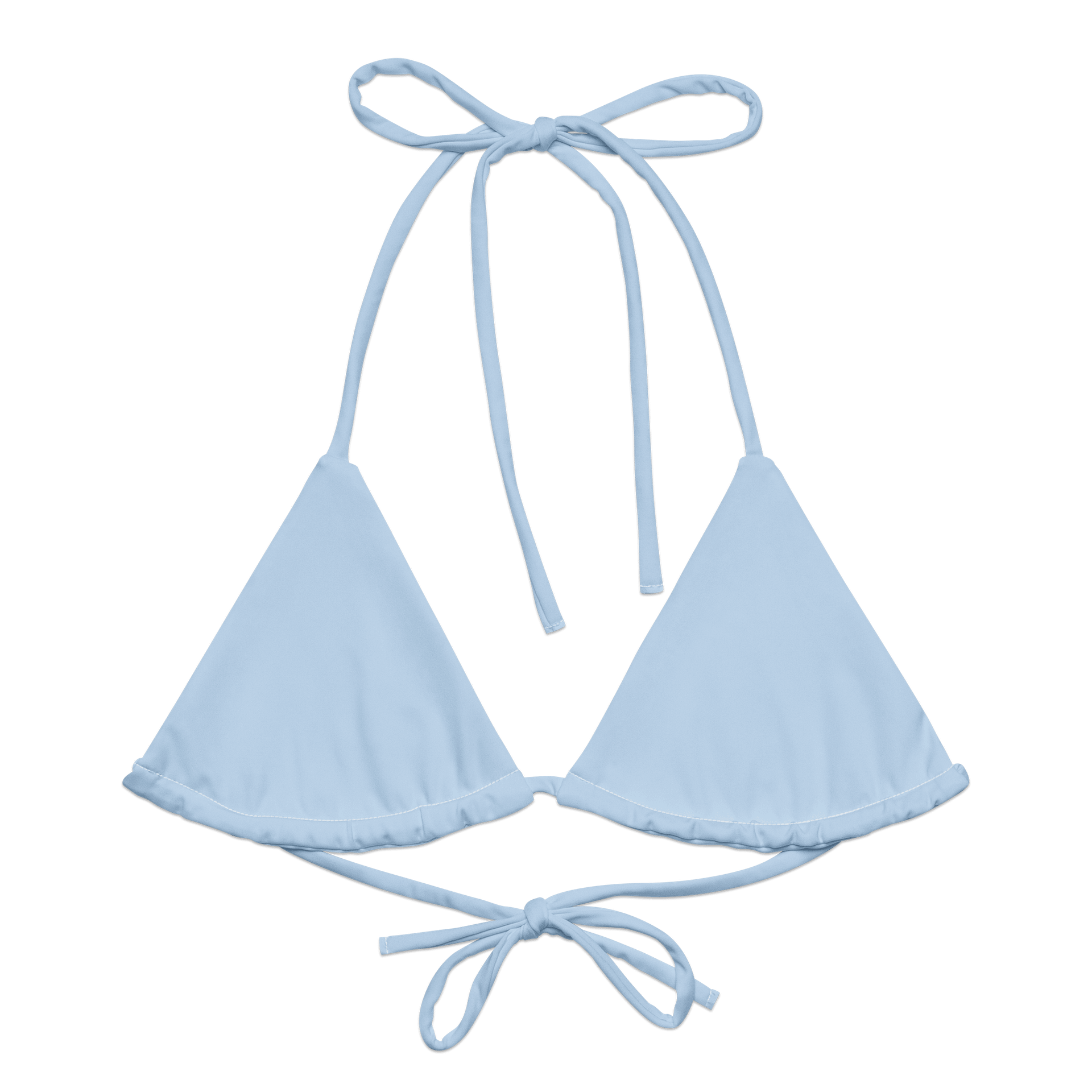 Baby Blue Solid Color String Bikini Top product image (1)