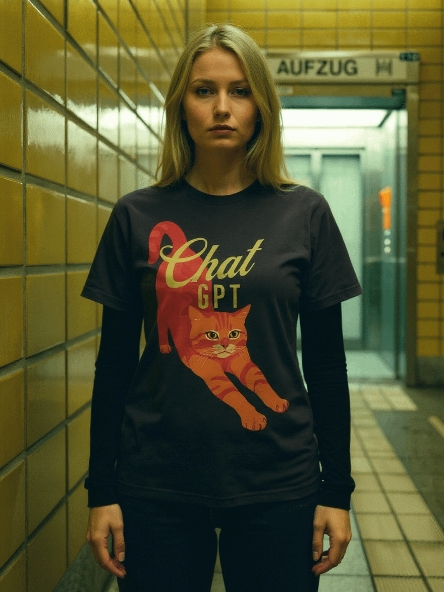 Chat GPT ginger cat T-Shirt product image (1)