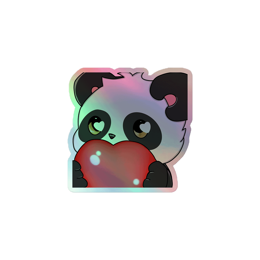 Panda Love Holographic sticker product image (1)