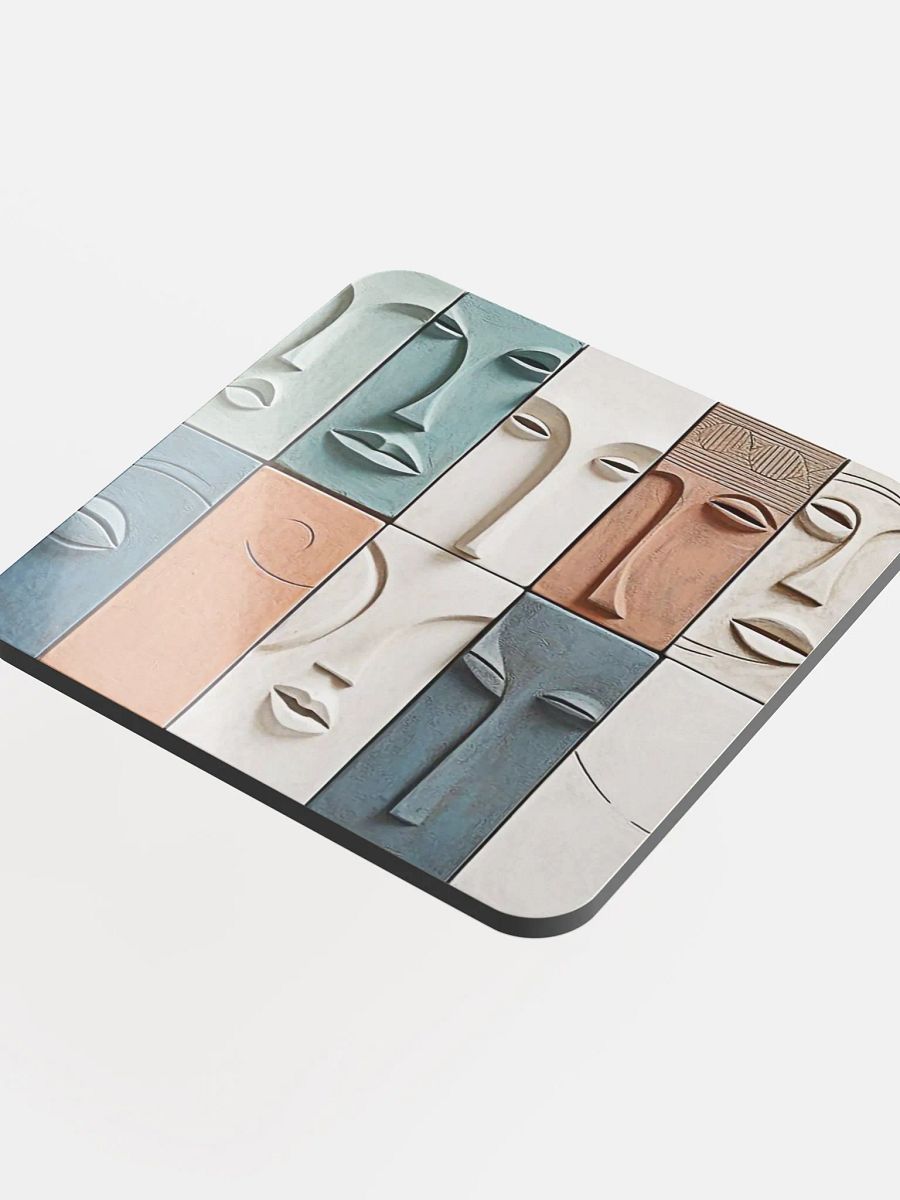 Abstract Faces Cork Coaster Set product image (4)