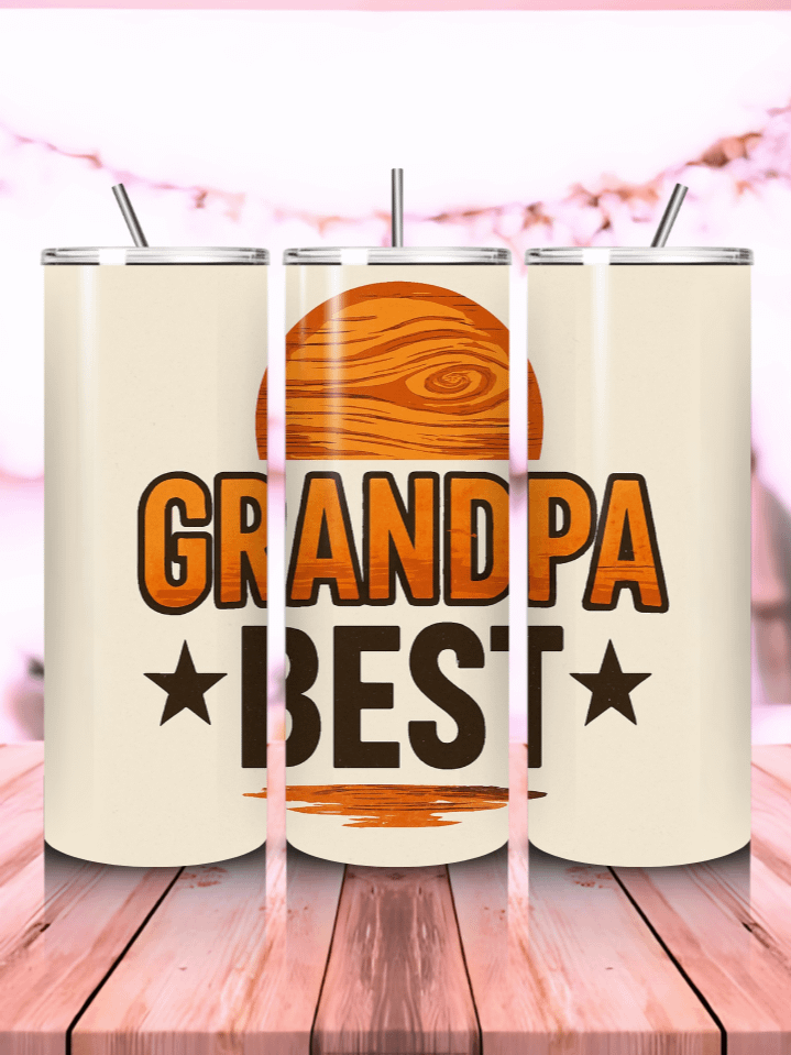 Woodgrain Best Grandpa Tumbler Wrap PNG – 20oz Skinny Sublimation Design with Rustic Wood Texture & Heartwarming Quote – Perfect Gift for Grandfathers – 300 DPI Instant Digital Download product image (1)