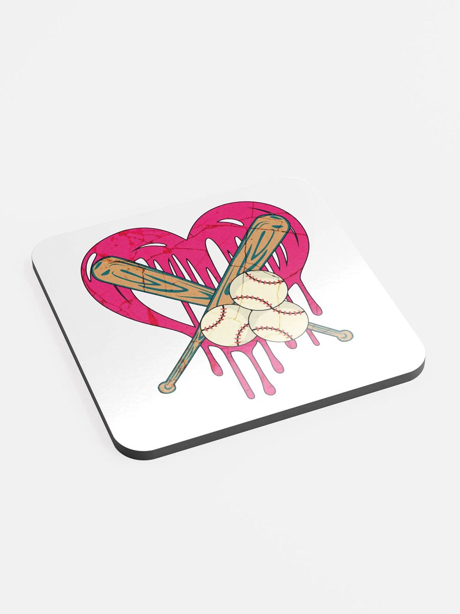Heart Baseball Swingers Glossed Coaster product image (3)