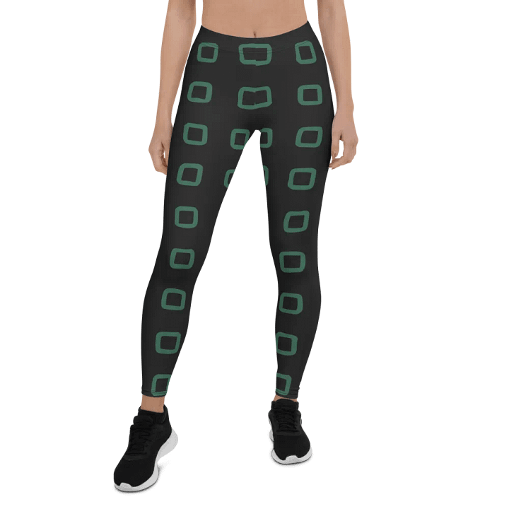 Customizable Grid Green Leggings product image (1)